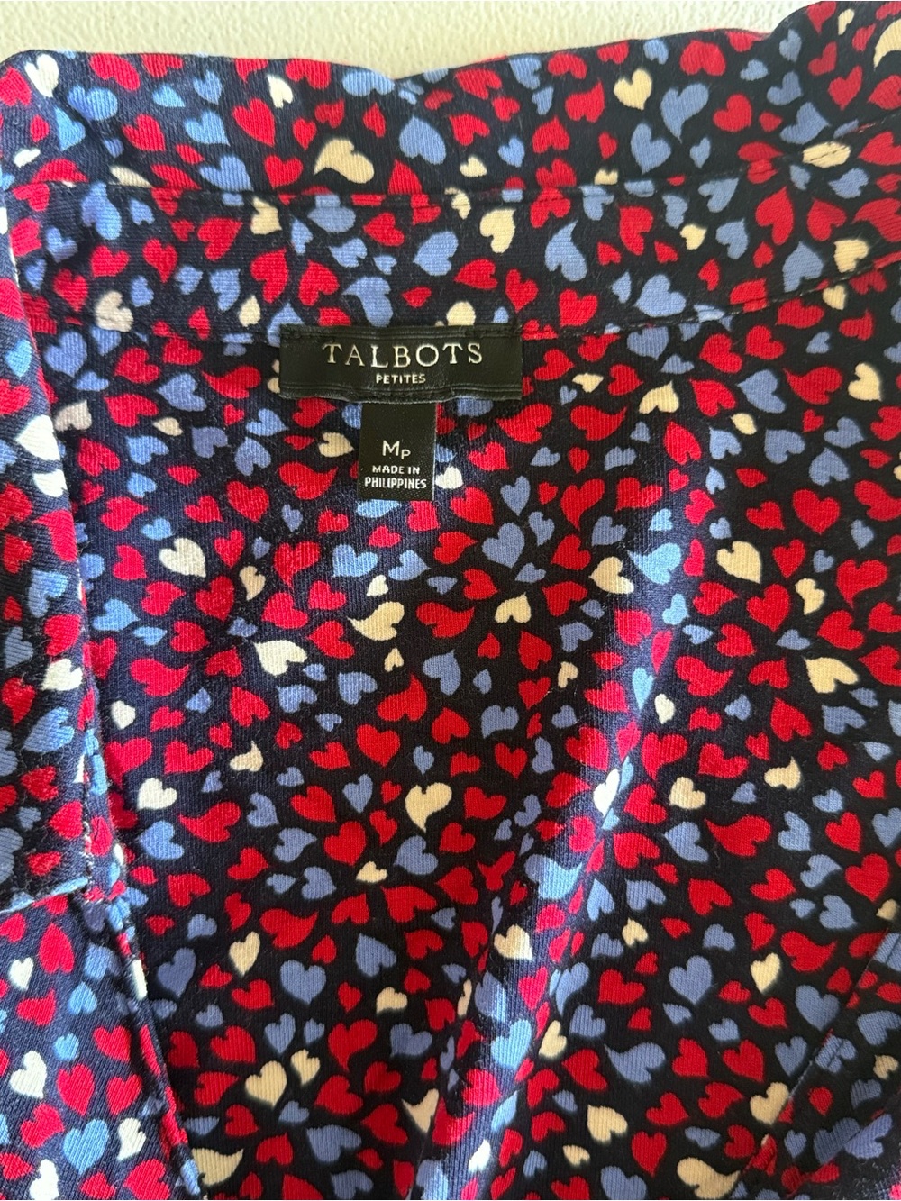 Talbots Burgundy Floral Faux-Wrap Long Sleeve Dress size Mp - Picture 6 of 8